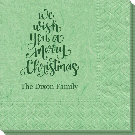 Hand Lettered We Wish You A Merry Christmas Bali Napkins